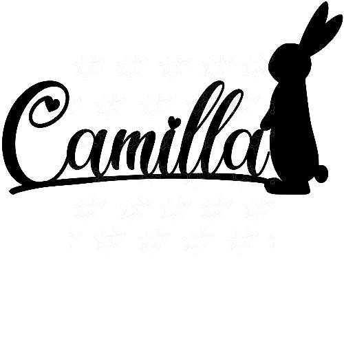 Scritta Camilla con coniglio